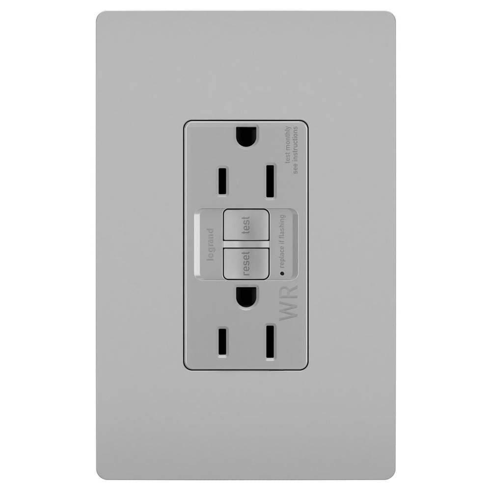 Legrand - radiant Spec-Grade 15A Weather-Resistant Self-Test GFCI Receptacle, Gray - Gray