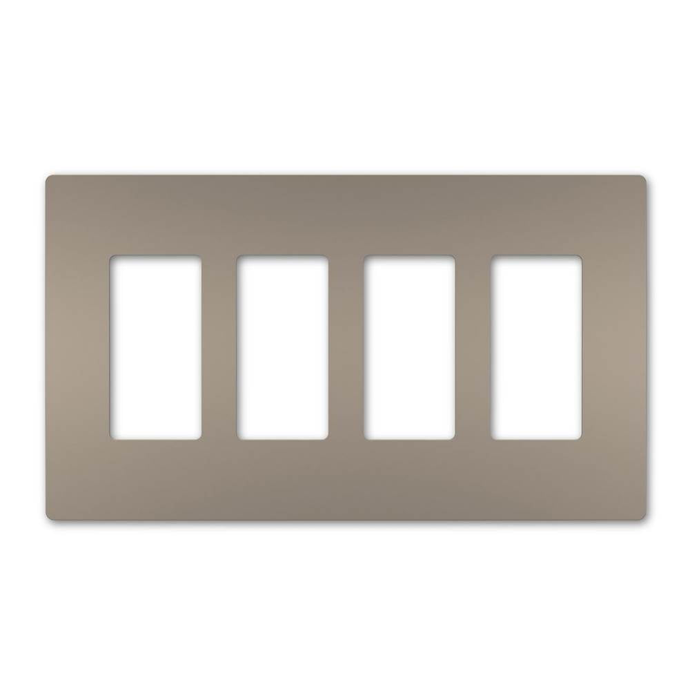 Legrand - radiant Four-Gang Screwless Wall Plate, Nickel - Nickel