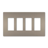 Legrand - radiant Four-Gang Screwless Wall Plate, Nickel - Nickel