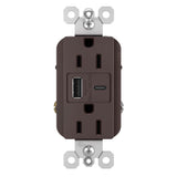 radiant 15A Tamper-Resistant USB Type A/C Outlet, Dark Bronze