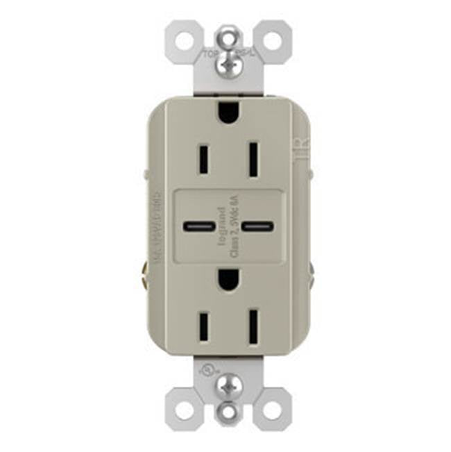 radiant 15A Tamper-Resistant Ultra-Fast USB Type C/C Outlet, Dark Bronze