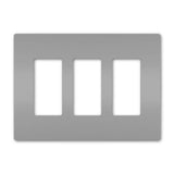 Legrand - radiant Three-Gang Screwless Wall Plate, Gray - Gray
