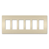 Legrand - radiant Six-Gang Screwless Wall Plate, Light Almond - Light Almond
