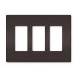 Legrand - radiant Three-Gang Screwless Wall Plate, Brown - Brown