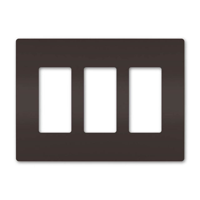 Legrand - radiant Three-Gang Screwless Wall Plate, Brown - Brown