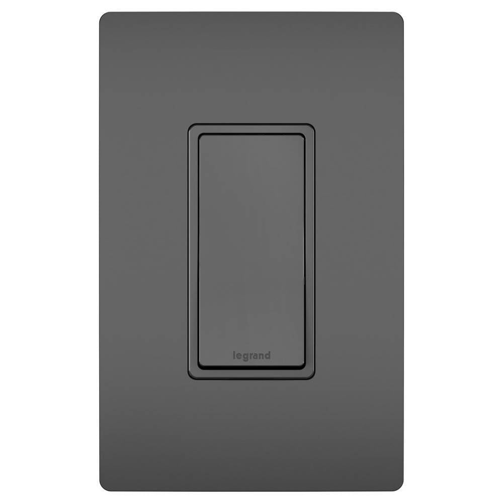 Legrand - radiant 15A 3-Way Switch, Black - Black