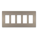 Legrand - radiant Five-Gang Screwless Wall Plate, Nickel - Nickel
