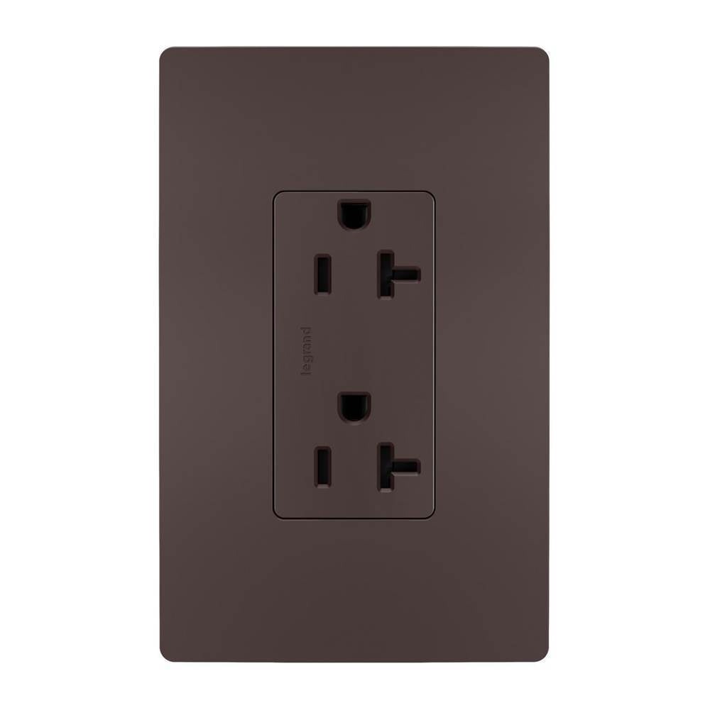 Legrand - radiant Spec-Grade 20A Tamper-Resistant Receptacle, Dark Bronze - Dark Bronze