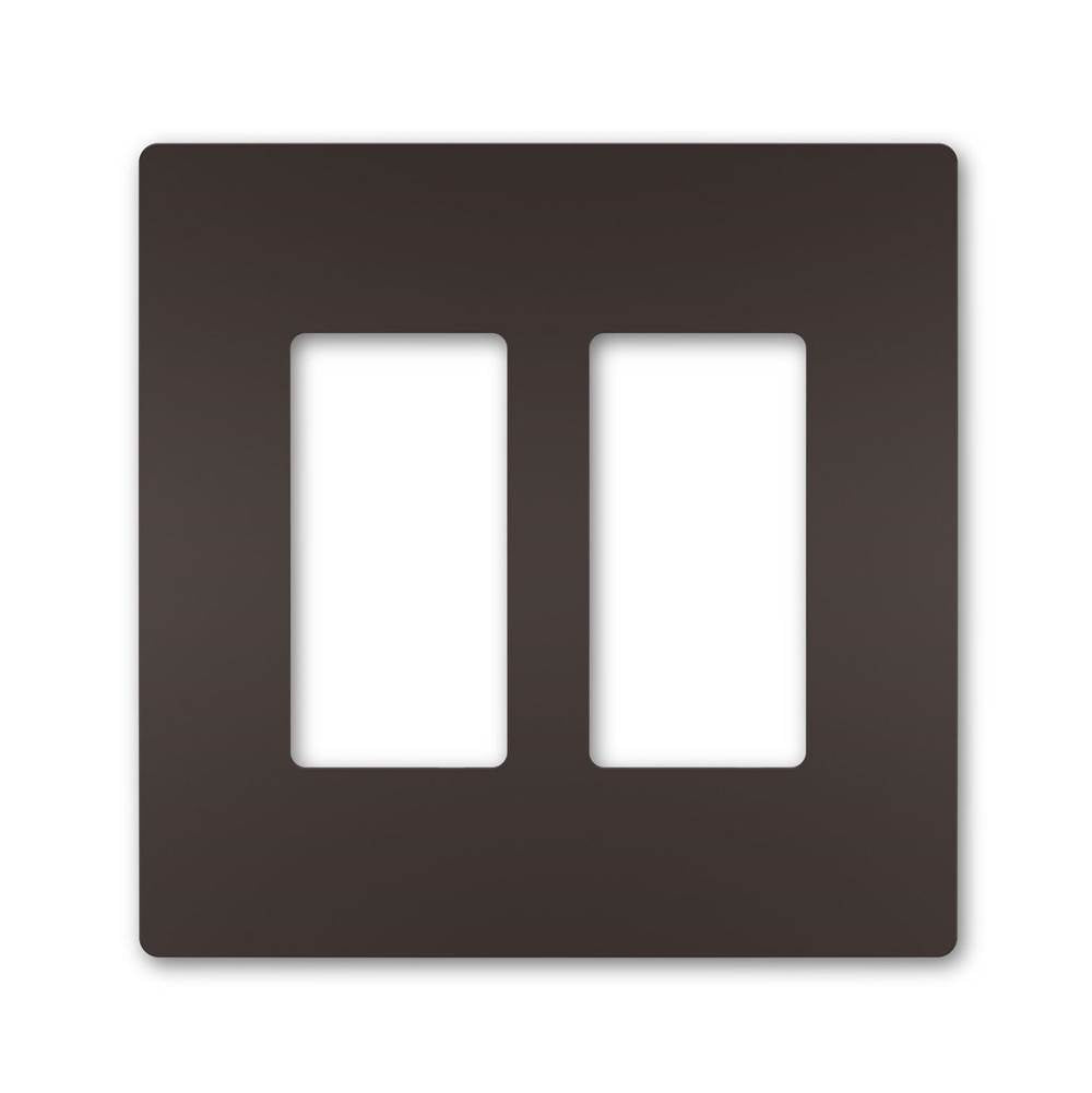Legrand - radiant Two-Gang Screwless Wall Plate, Dark Bronze - Dark Bronze