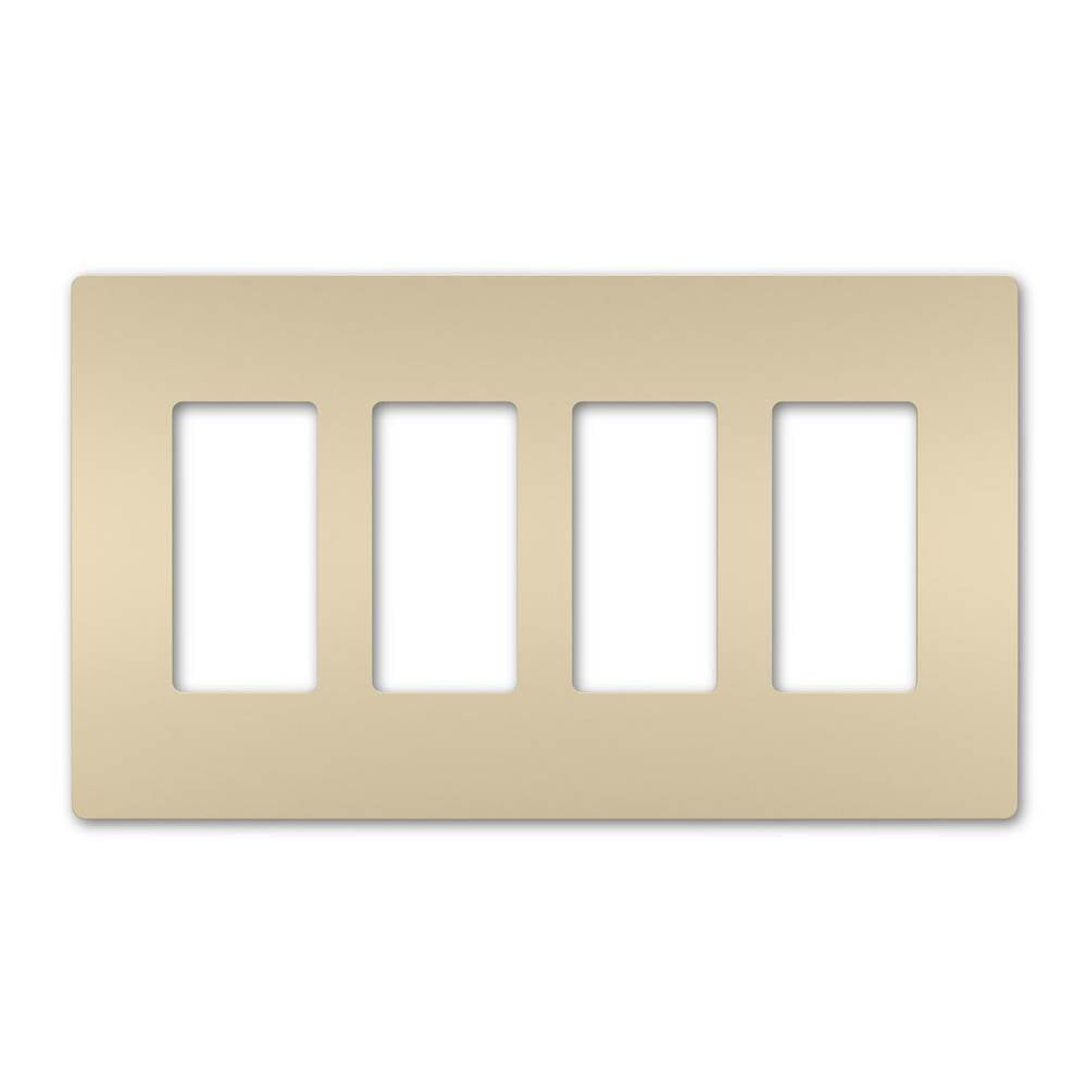 Legrand - radiant Four-Gang Screwless Wall Plate, Ivory - Ivory
