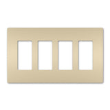 Legrand - radiant Four-Gang Screwless Wall Plate, Ivory - Ivory
