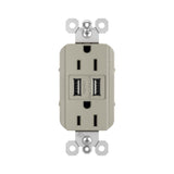 radiant 15A Tamper-Resistant USB Outlet, Nickel