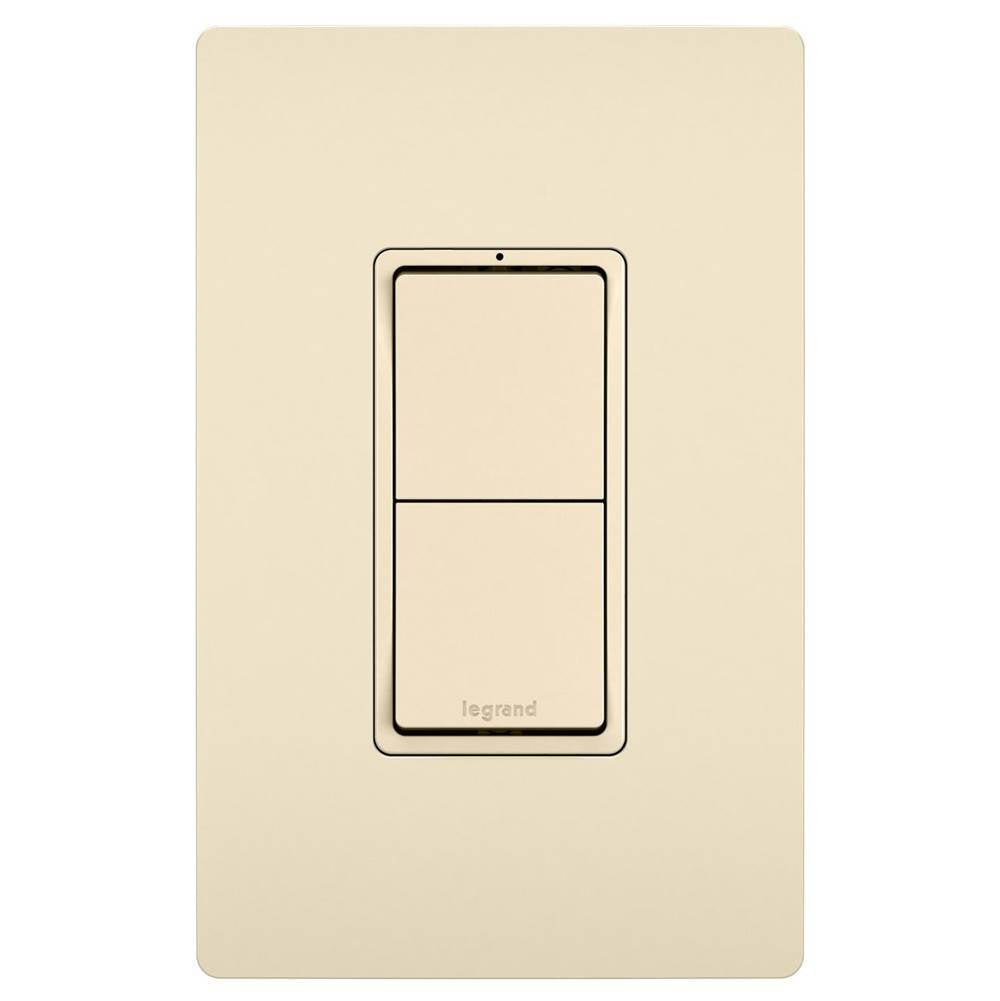 Legrand - radiant Two Single-Pole Switches, Light Almond - Light Almond