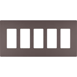 radiant Five-Gang Screwless Wall Plate, Brown