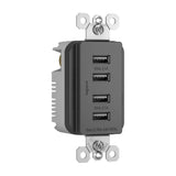 radiant Quad USB Charger, Black