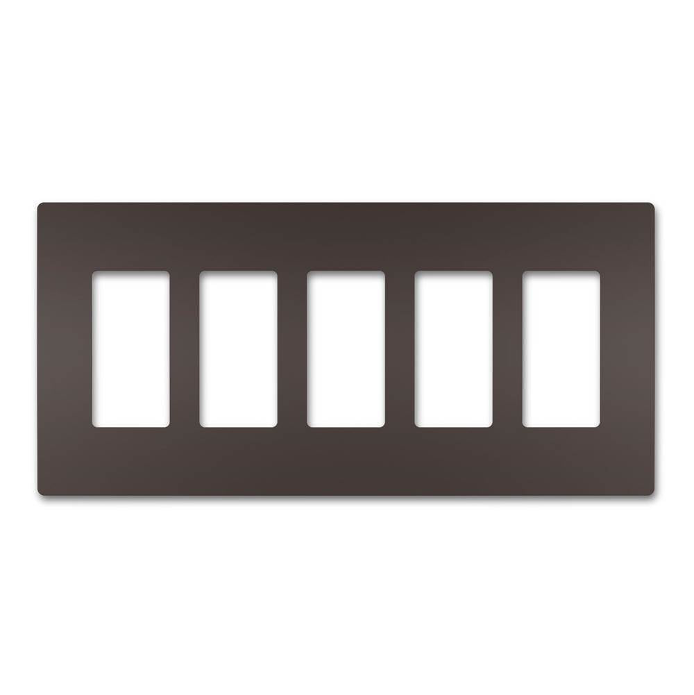 Legrand - radiant Five-Gang Screwless Wall Plate, Dark Bronze - Dark Bronze