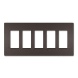 Legrand - radiant Five-Gang Screwless Wall Plate, Dark Bronze - Dark Bronze