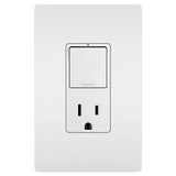 Legrand - radiant Single-Pole/3-Way Switch with 15A Tamper-Resistant Outlet, White - White