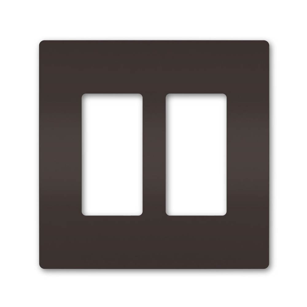 Legrand - radiant Two-Gang Screwless Wall Plate, Brown - Brown