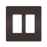 Legrand - radiant Two-Gang Screwless Wall Plate, Brown - Brown