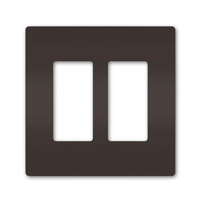 Legrand - radiant Two-Gang Screwless Wall Plate, Brown - Brown