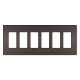 Legrand - radiant Six-Gang Screwless Wall Plate, Dark Bronze - Dark Bronze
