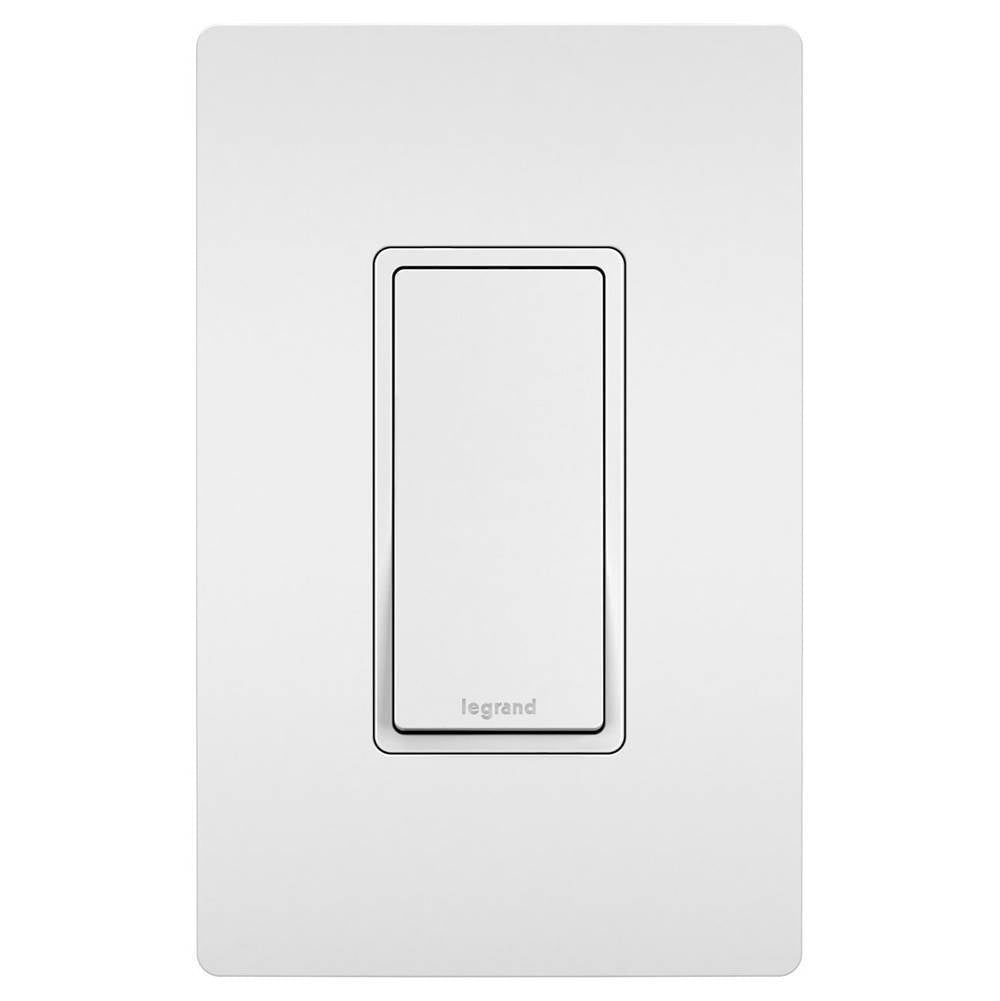 Legrand - radiant 15A Single-Pole Switch with Locator Light, White - White