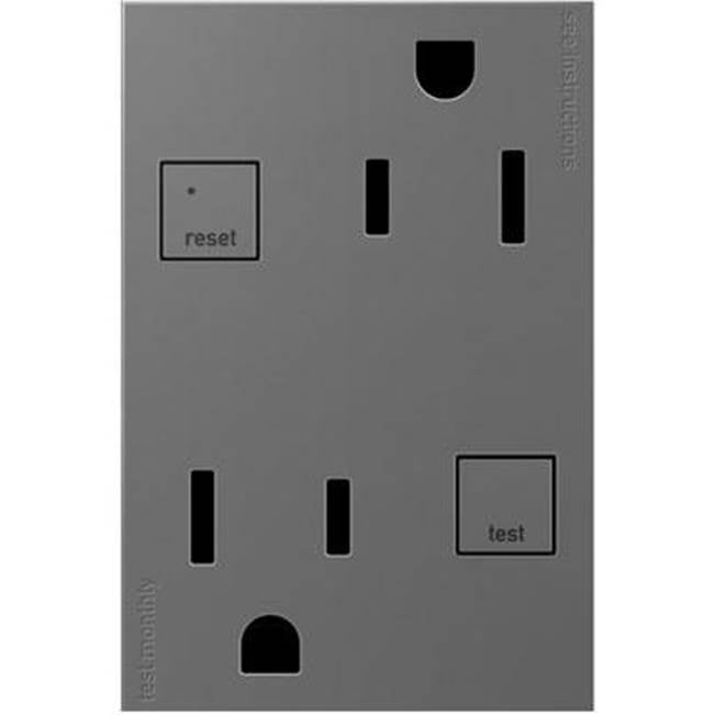 Legrand - Tamper-Resistant GFCI, Plus-Size, 15A - Magnesium