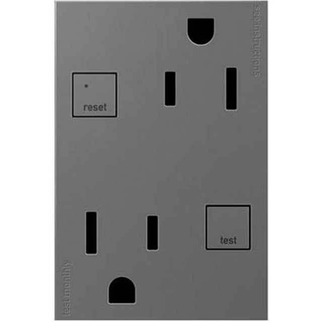 Legrand - Tamper-Resistant GFCI, Plus-Size, 15A - Magnesium