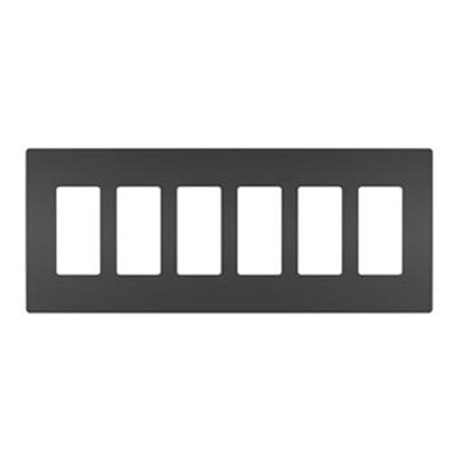 Legrand - radiant Six-Gang Screwless Wall Plate, Graphite - Graphite