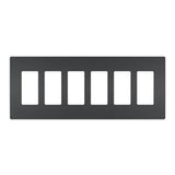 Legrand - radiant Six-Gang Screwless Wall Plate, Graphite - Graphite
