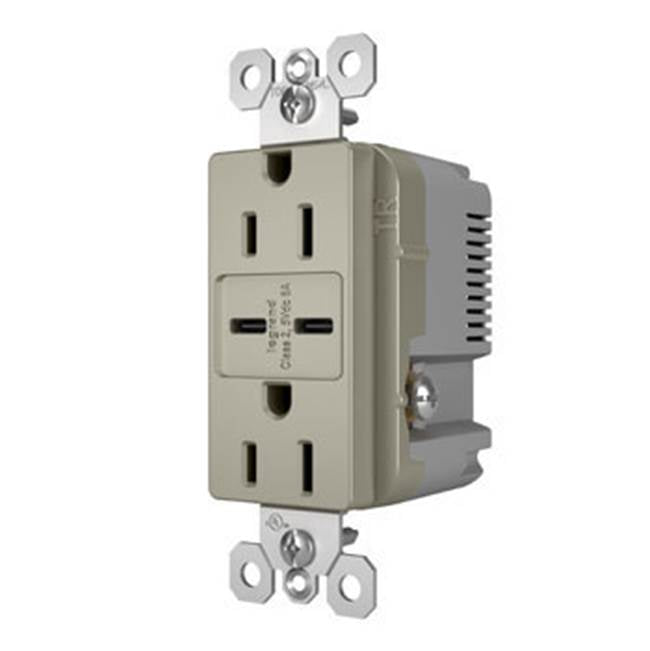 radiant 15A Tamper-Resistant Ultra-Fast USB Type C/C Outlet, Dark Bronze