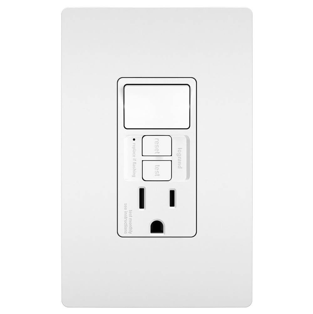 Legrand - radiant Single-Pole Switch with Tamper-Resistant Self-Test GFCI Outlet, White - White