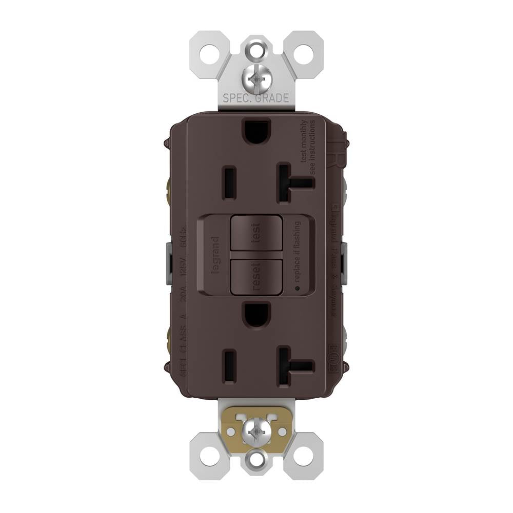 radiant Spec-Grade 20A Tamper-Resistant Self-Test GFCI Receptacle, Dark Bronze