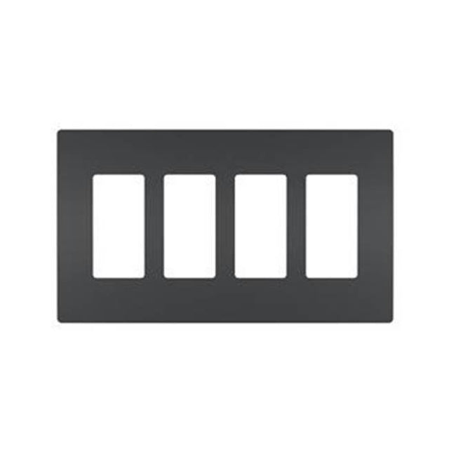 Legrand - radiant Four-Gang Screwless Wall Plate, Graphite - Graphite