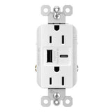 radiant 15A Tamper-Resistant Ultra-Fast USB Type-A/C Outlet, Black