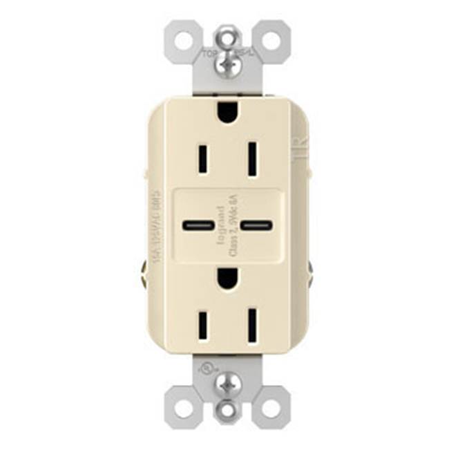 radiant 15A Tamper-Resistant Ultra-Fast USB Type C/C Outlet, Black