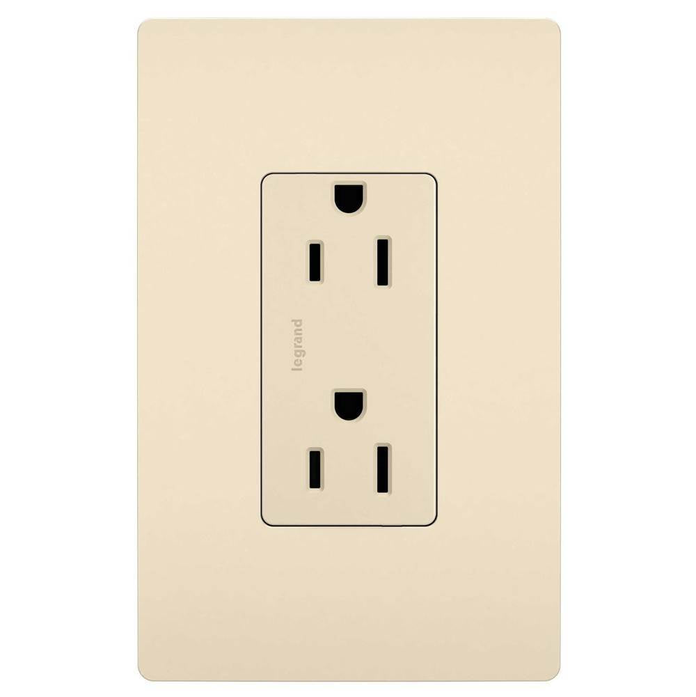 Legrand - radiant 15A 125V Duplex Tamper-Resistant Outlet, Light Almond - Light Almond