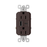 radiant 15A Tamper-Resistant Ultra-Fast USB Type-A/C Outlet, Dark Bronze