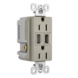 radiant 15A Tamper-Resistant USB Outlet, Nickel