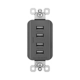 radiant Quad USB Charger, Black