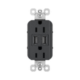 radiant 15A Tamper-Resistant USB Outlet, Graphite