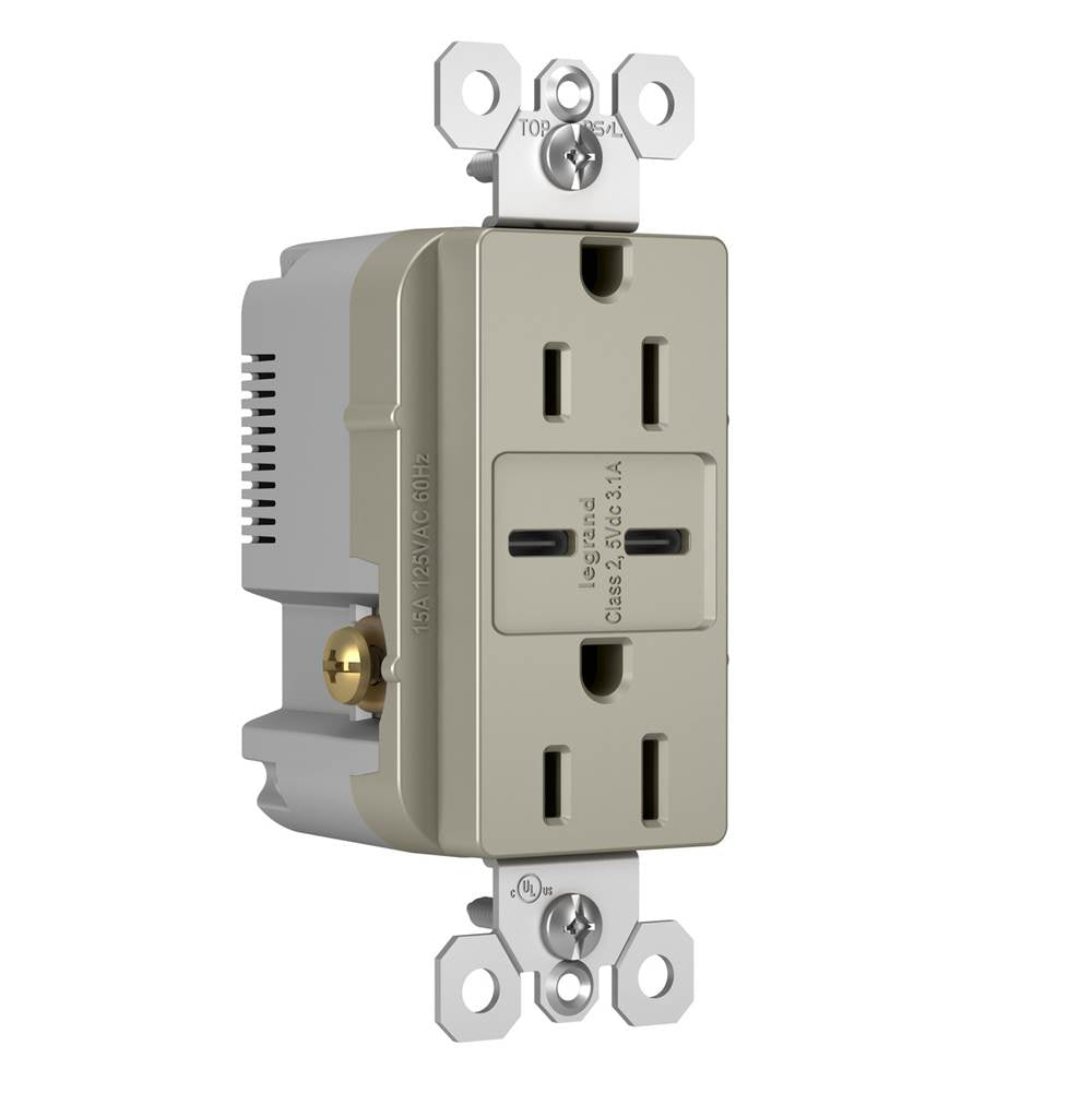 radiant 15A Tamper-Resistant USB Type C/C Outlet, Dark Bronze