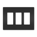 Legrand - radiant Three-Gang Screwless Wall Plate, Black - Black