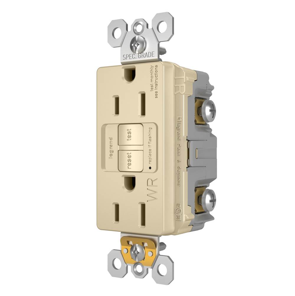 radiant Spec-Grade 15A Weather-Resistant Self-Test GFCI Receptacle, Brown