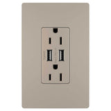 Legrand - radiant 15A Tamper-Resistant USB Outlet, Nickel - Nickel