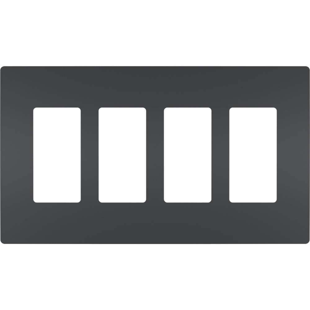 radiant Four-Gang Screwless Wall Plate, Graphite