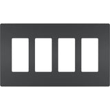 radiant Four-Gang Screwless Wall Plate, Graphite