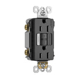 radiant 15A Tamper-Resistant Self-Test GFCI Outlet with Night Light, Black