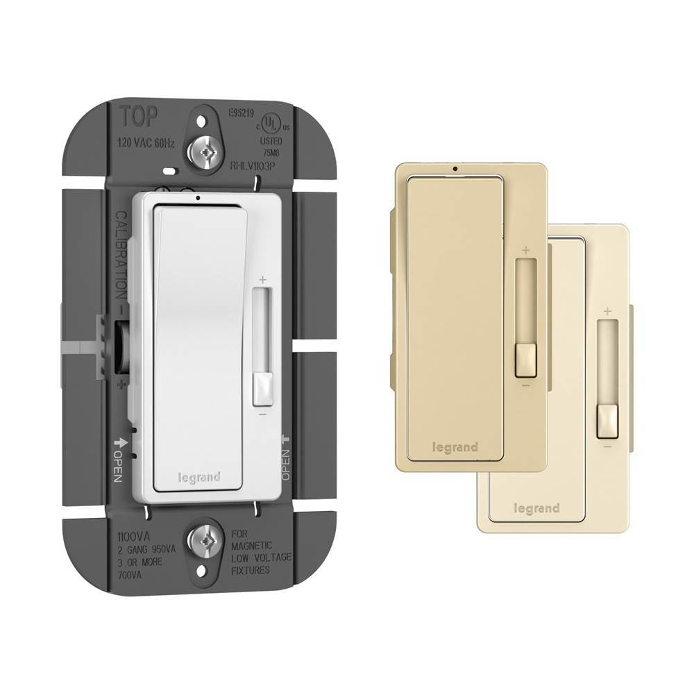 radiant 120V, 1100VA Magnetic Low-Voltage Single Pole/3-Way Dimmer, Tri Color (WH, IV, LA)